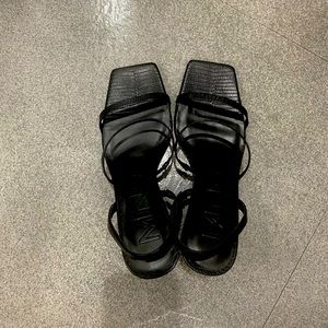 Mango Black Strappy Heals 8.5